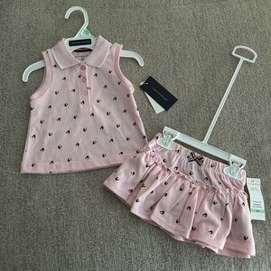 NWT Little Girl’s Tommy Hilfiger Pink 2 piece set (top/skort) size 18 months.